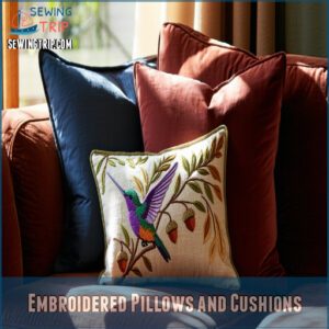 Embroidered Pillows and Cushions