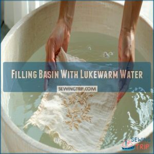 Filling Basin With Lukewarm Water