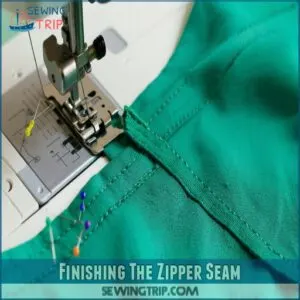 Finishing The Zipper Seam