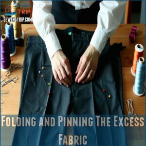 Folding and Pinning The Excess Fabric