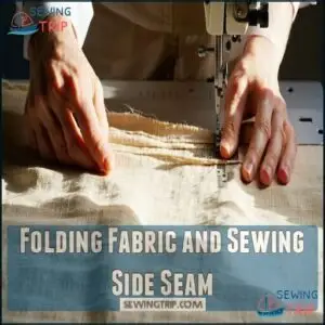 Folding Fabric and Sewing Side Seam