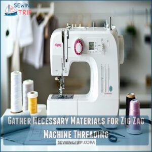 Gather Necessary Materials for Zig Zag Machine Threading