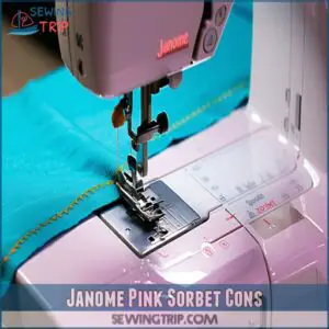 Janome Pink Sorbet Cons