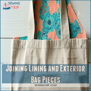 Joining Lining and Exterior Bag Pieces