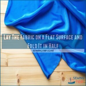 Lay The Fabric on a Flat Surface and Fold It in Half