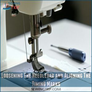 Loosening The Needlebar and Aligning The Timing Marks