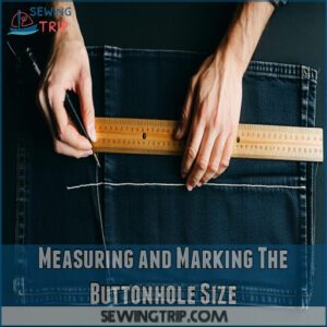 Measuring and Marking The Buttonhole Size