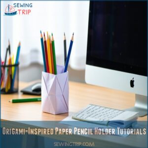 Origami-Inspired Paper Pencil Holder Tutorials