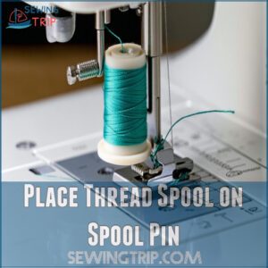 Place Thread Spool on Spool Pin