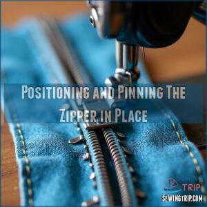 Positioning and Pinning The Zipper in Place