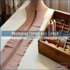 Preparing Fabric and Zipper Preparing Fabric and Zipper