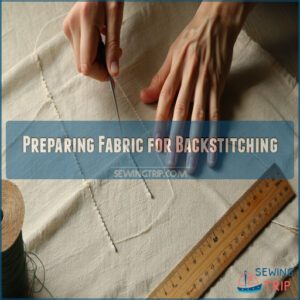 Preparing Fabric for Backstitching