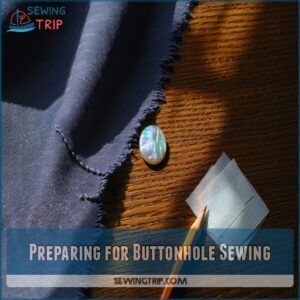 Preparing for Buttonhole Sewing