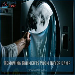 Removing Garments From Dryer Damp