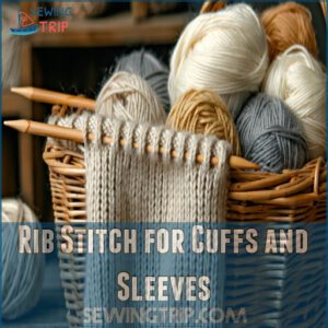 Rib Stitch for Cuffs and Sleeves