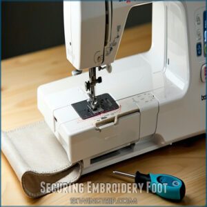 Securing Embroidery Foot