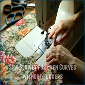 Sew Slowly for Even Curves Without Puckers