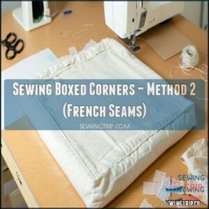 Sewing Boxed Corners – Method 2 (French Seams) Sewing Boxed Corners – Method 2 (French Seams)