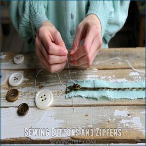 Sewing Buttons and Zippers Sewing Buttons and Zippers