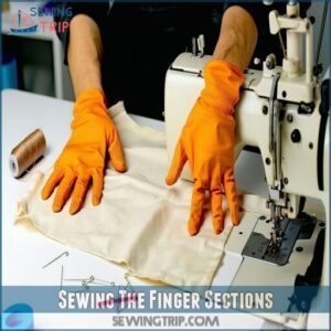 Sewing The Finger Sections