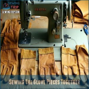 Sewing The Glove Pieces Together