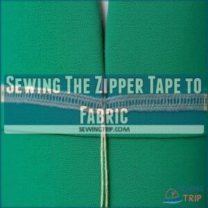Sewing The Zipper Tape to Fabric Sewing The Zipper Tape to Fabric