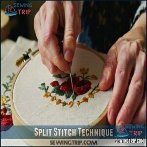 Split Stitch Technique Split Stitch Technique