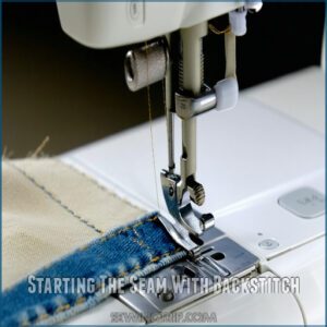 Starting The Seam With Backstitch