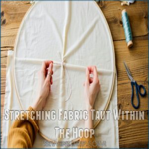 Stretching Fabric Taut Within The Hoop