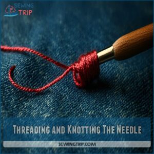 Threading and Knotting The Needle