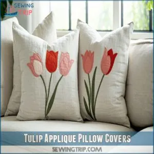 Tulip Applique Pillow Covers