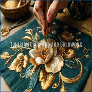 Tunisian Couching and Goldwork