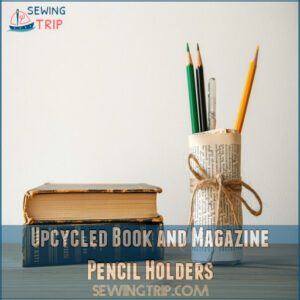 Upcycled Book and Magazine Pencil Holders