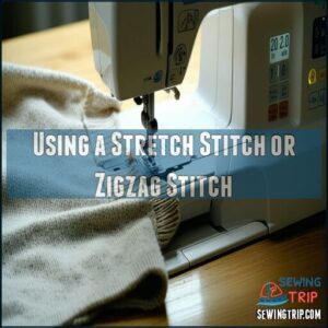 Using a Stretch Stitch or Zigzag Stitch