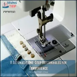8 Automatic One-Step Buttonholes for Convenience