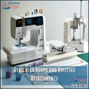 Available Hoops and Quilting Attachments