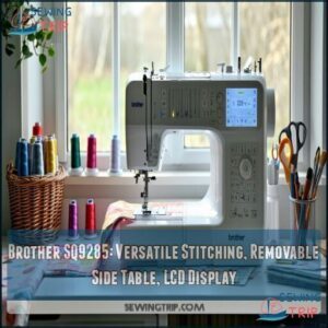 Brother SQ9285: Versatile Stitching, Removable Side Table, LCD Display