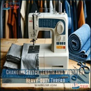 Changing Stitch Length and Width for Heavy-duty Thread