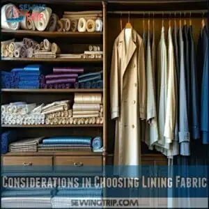 Considerations in Choosing Lining Fabric