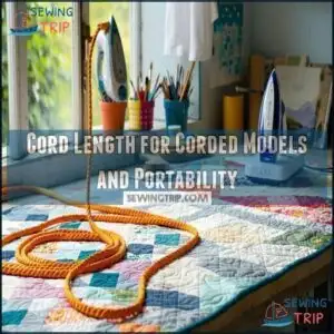 Cord Length for Corded Models and Portability