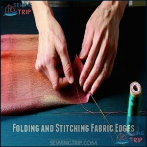 Folding and Stitching Fabric Edges