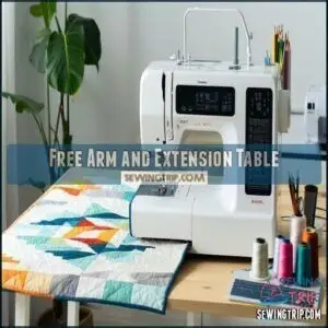 Free Arm and Extension Table