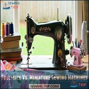 Full-size Vs. Miniature Sewing Machines Full-size Vs. Miniature Sewing Machines