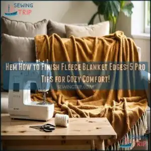 hem how to finish fleece blanket edges