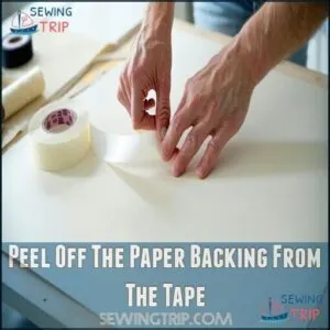 Peel Off The Paper Backing From The Tape
