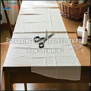 Preparing Your Tablecloth for Hand Hemming