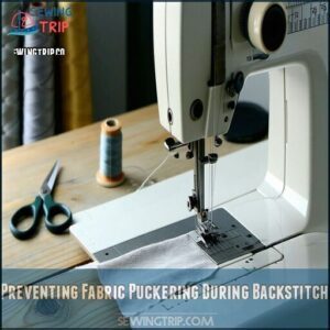 Preventing Fabric Puckering During Backstitch