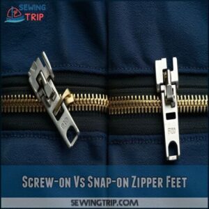 Screw-on Vs Snap-on Zipper Feet