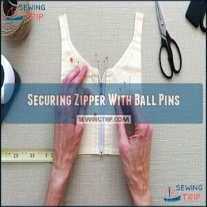 Securing Zipper With Ball Pins