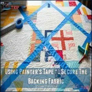 Using Painter's Tape to Secure The Backing Fabric